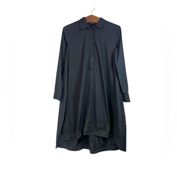Transit Par-Such Italy Black Long Sleeve Shirt Dress Grunge Lagenlook Size 2 (S) - Picture 1 of 16
